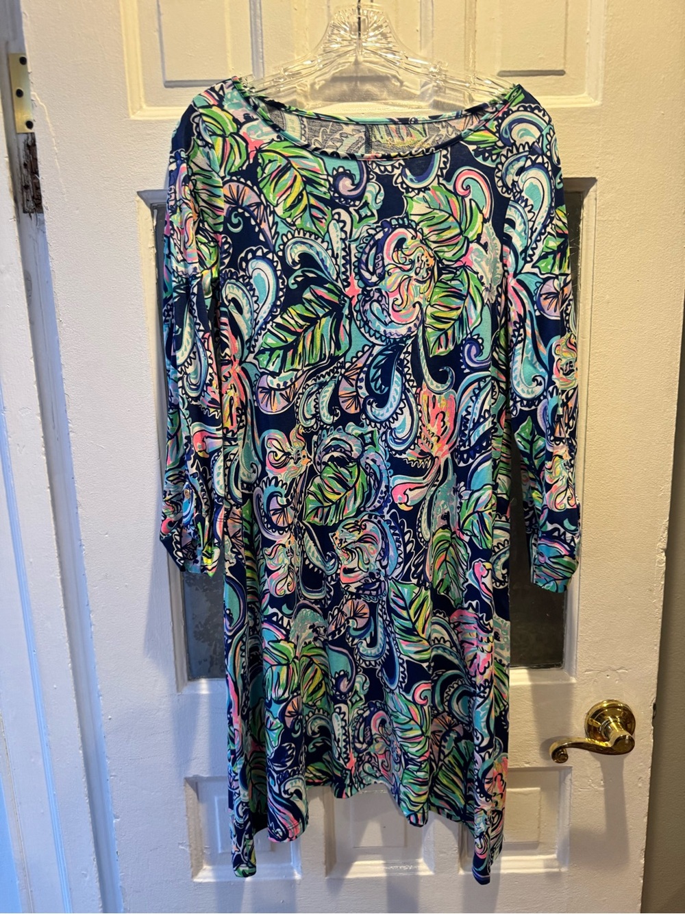 Lilly Pulitzer Navy Multicolor Paisley Midi Dress
